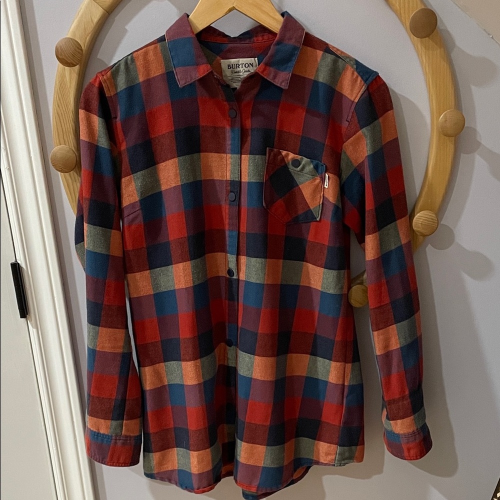 BURTON Grace Multicolor Plaid Button Down Women’s XS Colourful Flannel Shirt - Picture 11 of 11